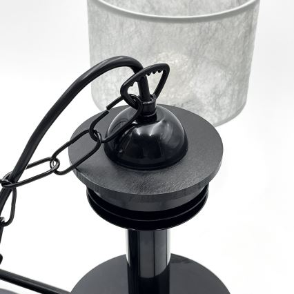 Żyrandol na łańcuchu ROSA 5xE27/60W/230V czarny/szary
