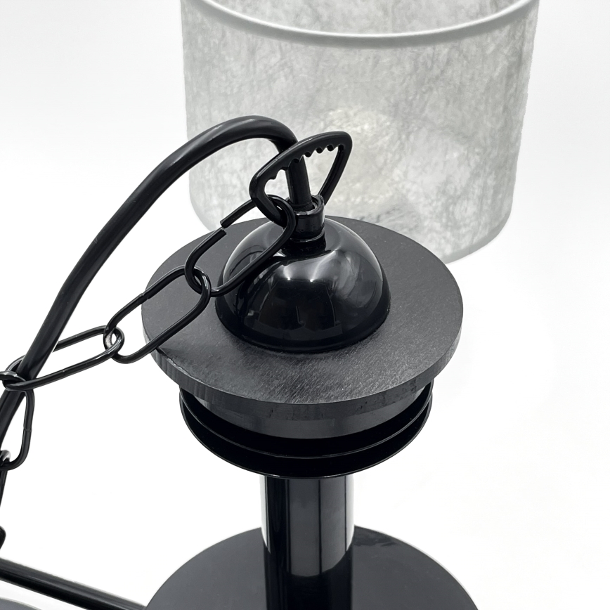 Żyrandol na łańcuchu ROSA 5xE27/60W/230V czarny/szary