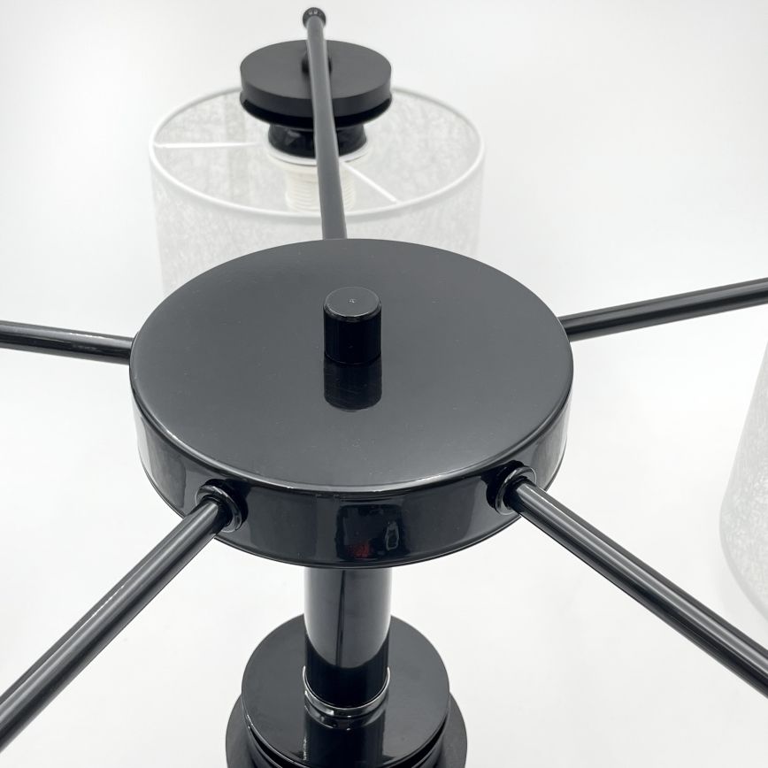 Żyrandol na łańcuchu ROSA 5xE27/60W/230V czarny/szary