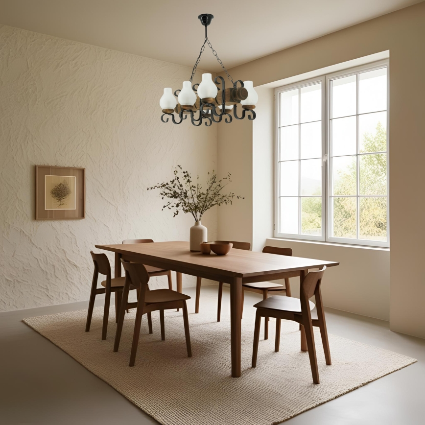 Żyrandol na łańcuchu RUSTIC 6xE14/40W/230V buk