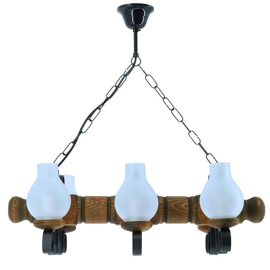 Żyrandol na łańcuchu RUSTIC 6xE14/40W/230V buk