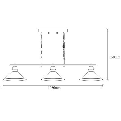 Żyrandol na łańcuchu SIVANI 3xE27/100W/230V