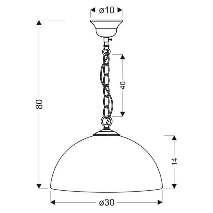 Żyrandol na łańcuchu SUGAR 1xE27/60W/230V biały