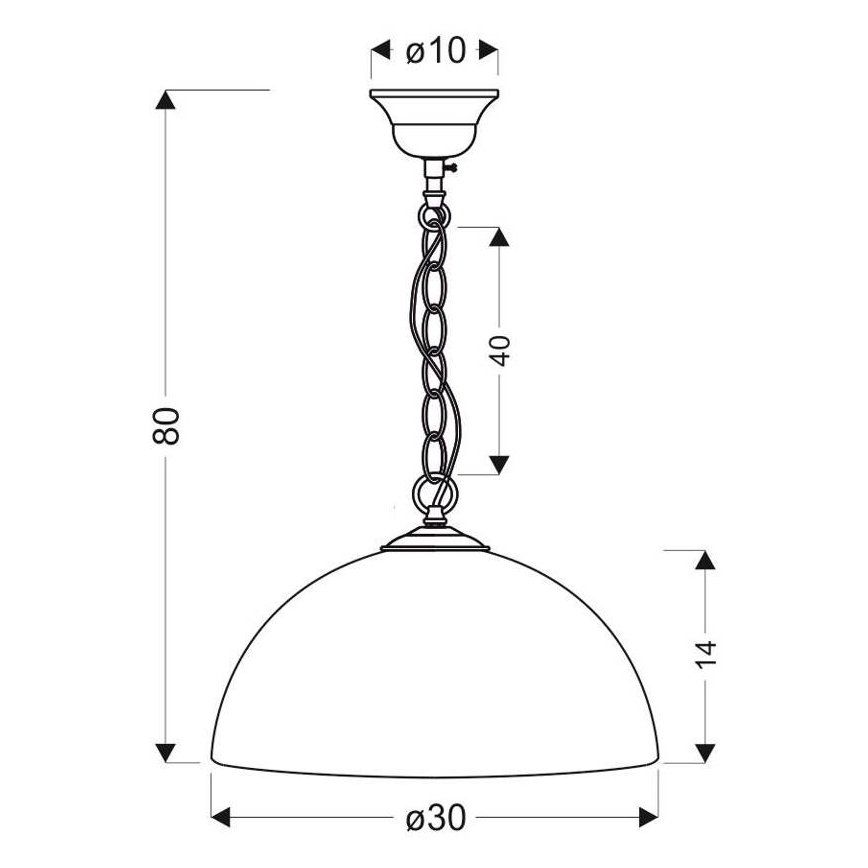 Żyrandol na łańcuchu SUGAR 1xE27/60W/230V biały