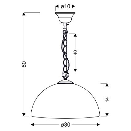 Żyrandol na łańcuchu SUGAR 1xE27/60W/230V biały/złoty