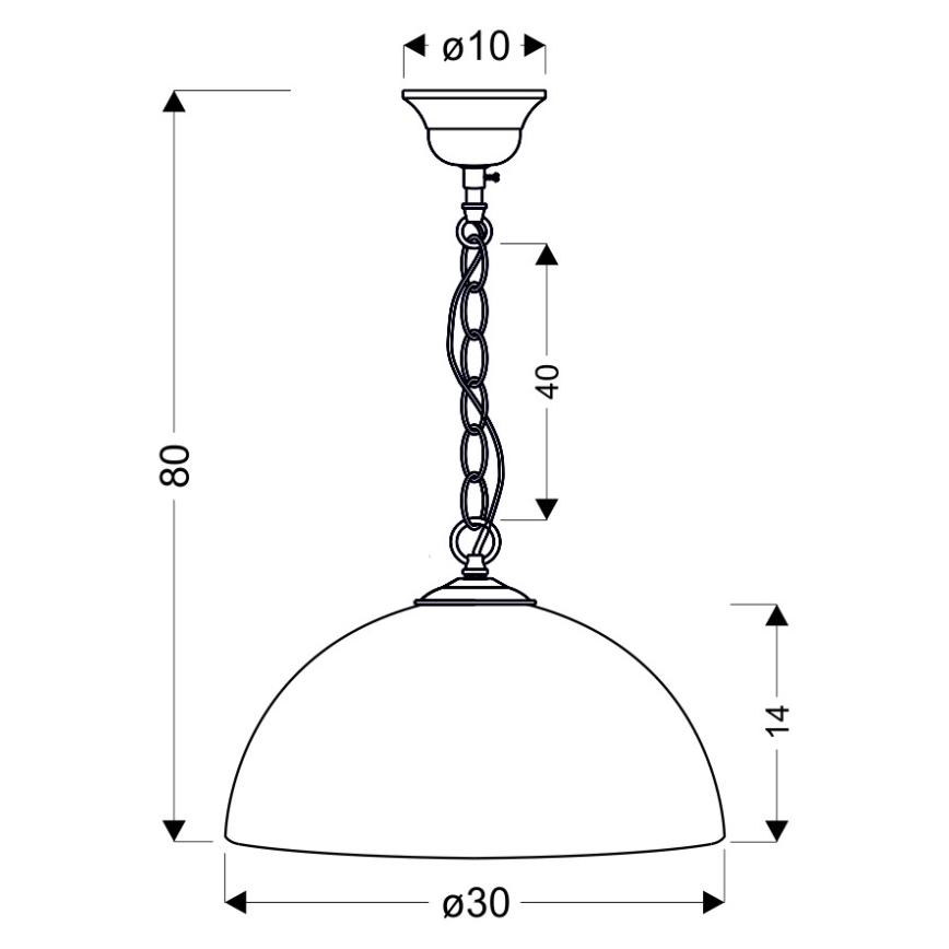 Żyrandol na łańcuchu SUGAR 1xE27/60W/230V biały/złoty