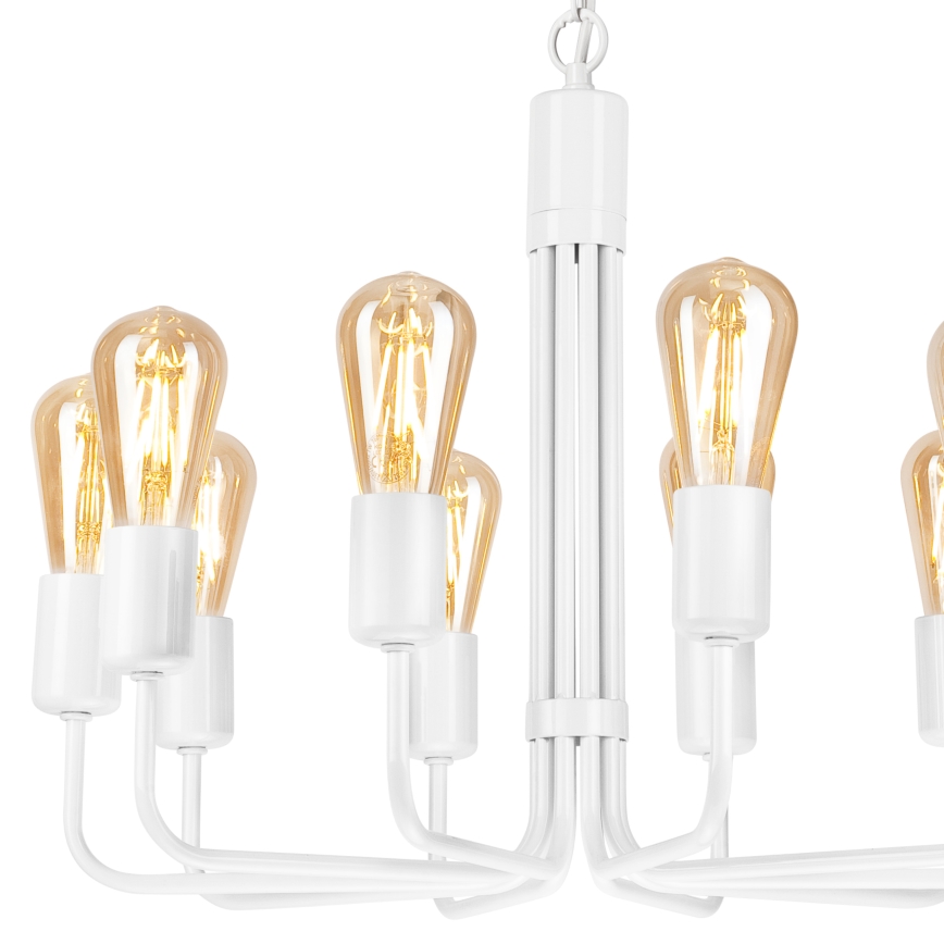 Żyrandol na łańcuchu TIFFANY 10xE27/60W/230V biały