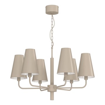 Žyrandol na łańcuchu TORTOLA 6xE14/15W/230V beżowy