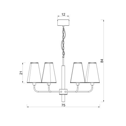 Żyrandol na łańcuchu TORTOLA 6xE14/15W/230V brązowy/kremowy