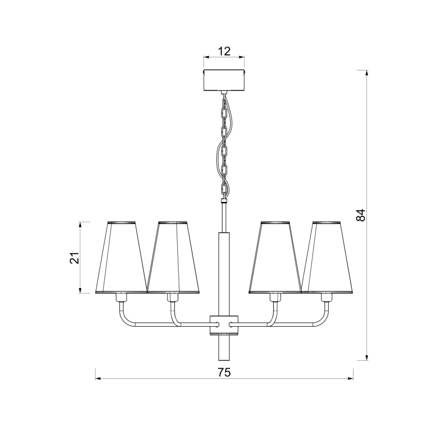 Żyrandol na łańcuchu TORTOLA 6xE14/15W/230V brązowy/kremowy