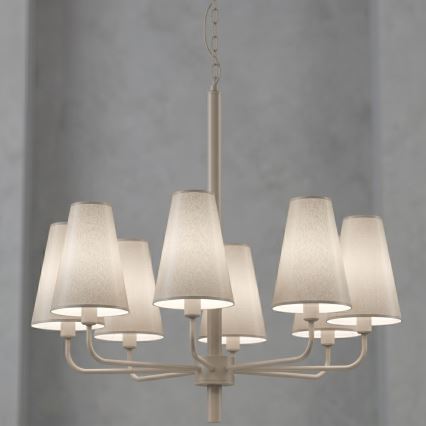 Żyrandol na łańcuchu TORTOLA 8xE14/15W/230V beżowy