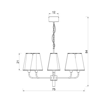 Żyrandol na łańcuchu TORTOLA 8xE14/15W/230V beżowy