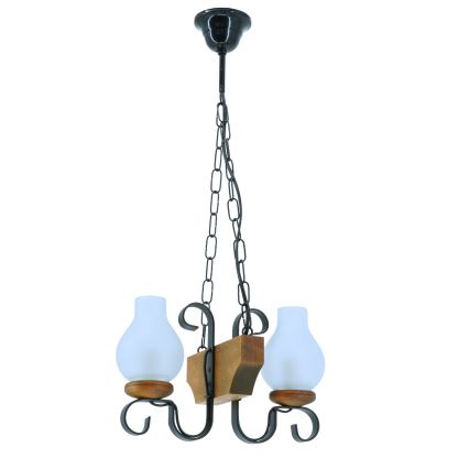 Żyrandol na łańcuchu VELA 2xE14/40W/230V buk