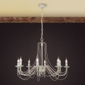 Żyrandol na łańcuchu VELA 8xE14/40W/230V śr. 80 cm biały/złoty/patyna