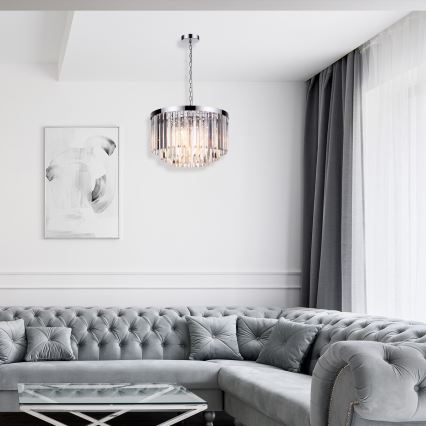 Żyrandol na łańcuchu VETRO 5xE14/60W/230V chrom błyszczący