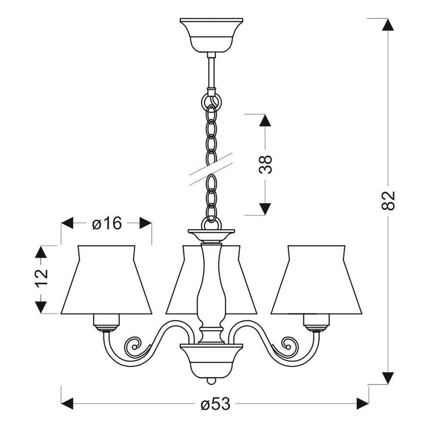 Żyrandol na łańcuchu ZEFIR 3xE27/40W/230V