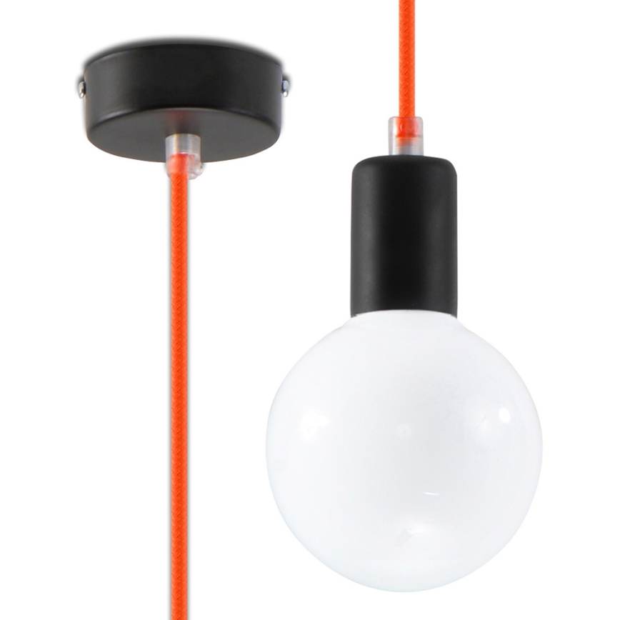 Żyrandol na Lanku EDISON 1xE27/60W/230V pomarańczowy