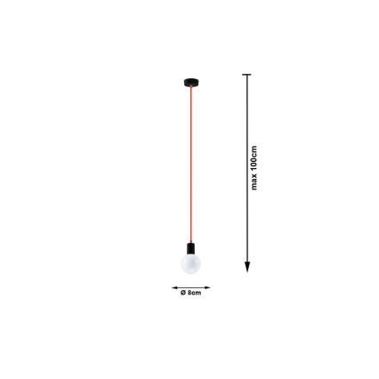 Żyrandol na Lanku EDISON 1xE27/60W/230V pomarańczowy