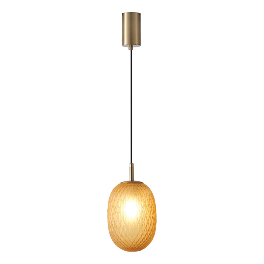 Żyrandol na lince 1xE14/25W/230V brązowy śr. 15 cm