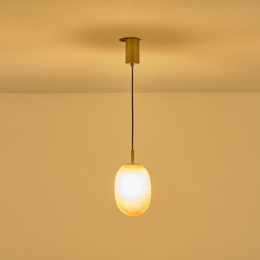 Żyrandol na lince 1xE14/25W/230V brązowy śr. 15 cm