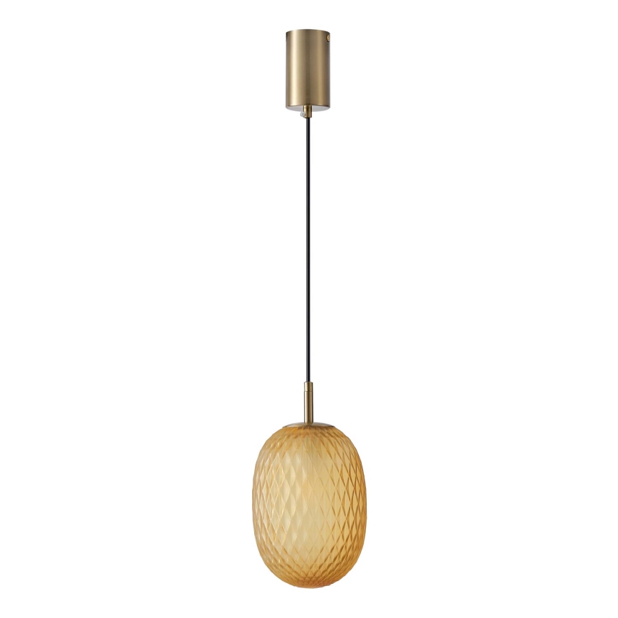 Żyrandol na lince 1xE14/25W/230V brązowy śr. 15 cm