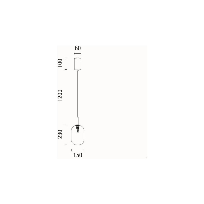 Żyrandol na lince 1xE14/25W/230V brązowy śr. 15 cm