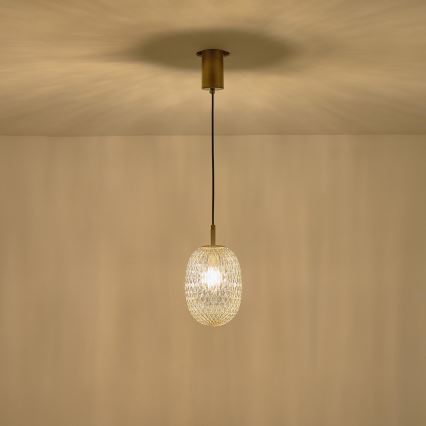 Żyrandol na lince 1xE14/25W/230V przezroczysty śr. 15 cm