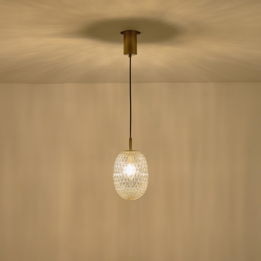Żyrandol na lince 1xE14/25W/230V przezroczysty śr. 15 cm