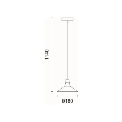 Żyrandol na lince 1xE27/15W/230V biały