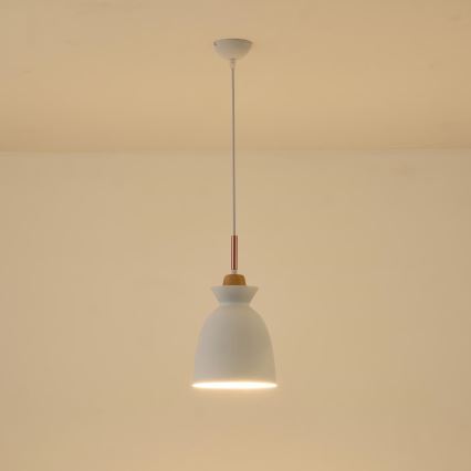 Żyrandol na lince 1xE27/15W/230V biały śr. 19,5 cm