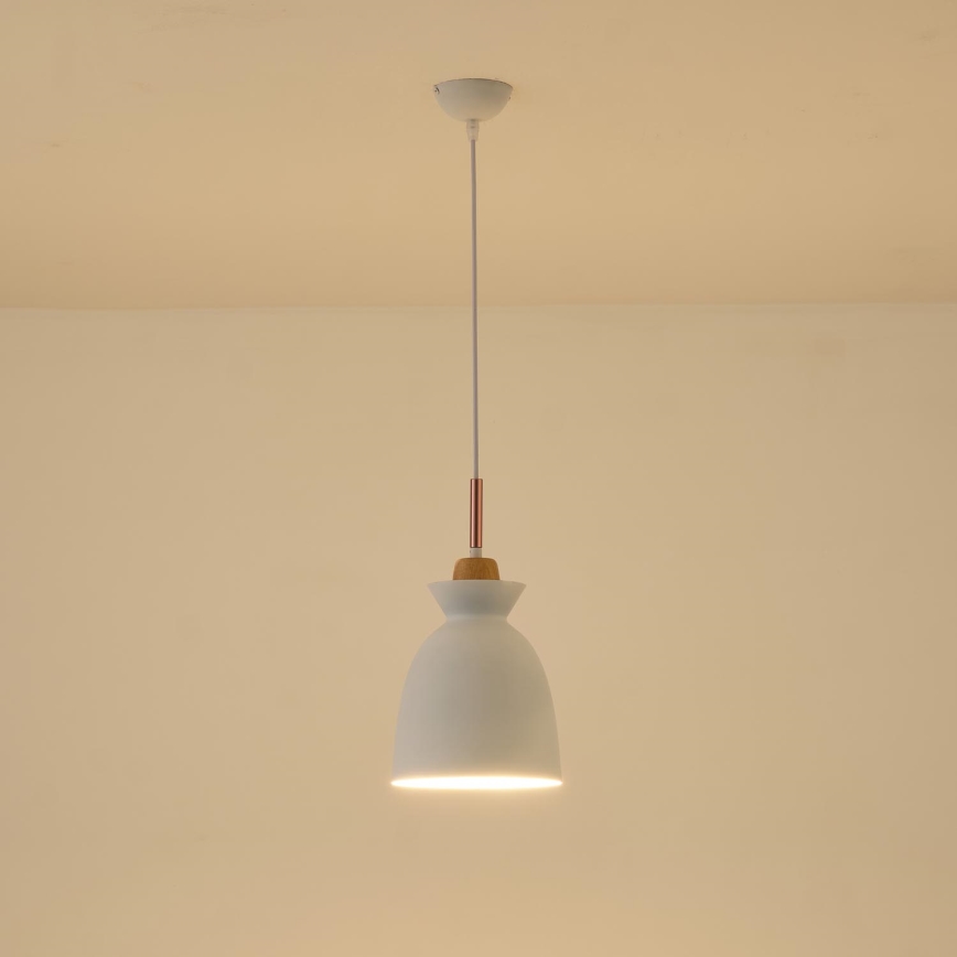 Żyrandol na lince 1xE27/15W/230V biały śr. 19,5 cm