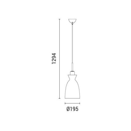 Żyrandol na lince 1xE27/15W/230V biały śr. 19,5 cm