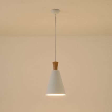 Żyrandol na lince 1xE27/15W/230V biały śr. 20 cm