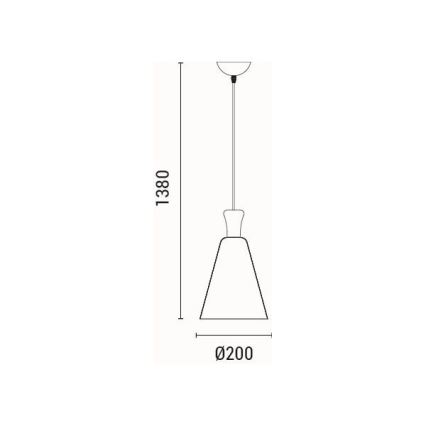 Żyrandol na lince 1xE27/15W/230V biały śr. 20 cm