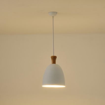 Żyrandol na lince 1xE27/15W/230V biały śr. 23 cm