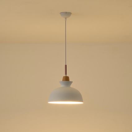 Żyrandol na lince 1xE27/15W/230V biały śr. 28 cm