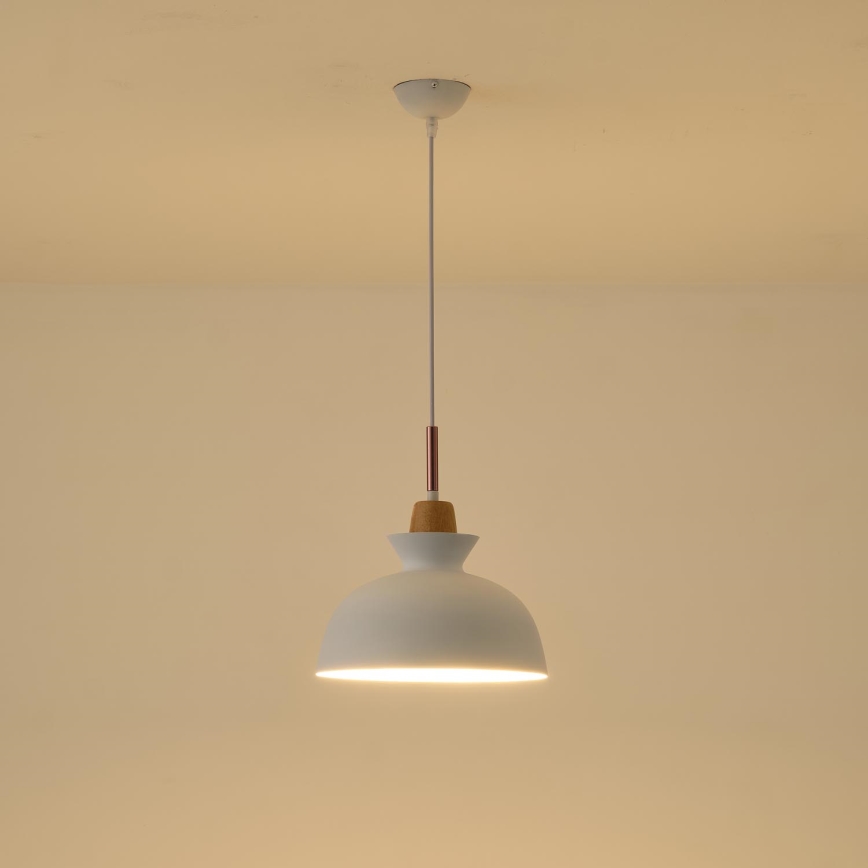 Żyrandol na lince 1xE27/15W/230V biały śr. 28 cm