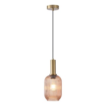 Żyrandol na lince 1xE27/15W/230V brązowy śr. 13 cm