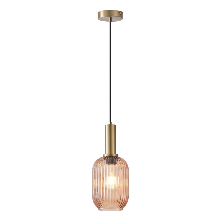 Żyrandol na lince 1xE27/15W/230V brązowy śr. 13 cm