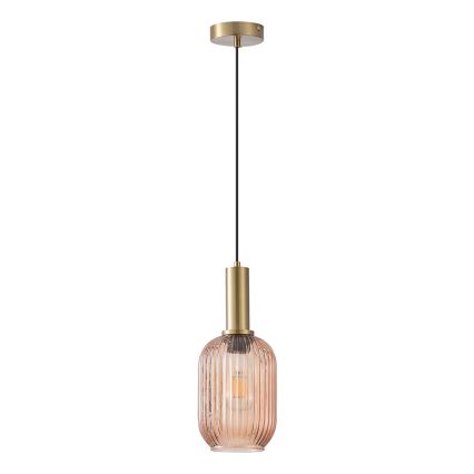 Żyrandol na lince 1xE27/15W/230V brązowy śr. 13 cm
