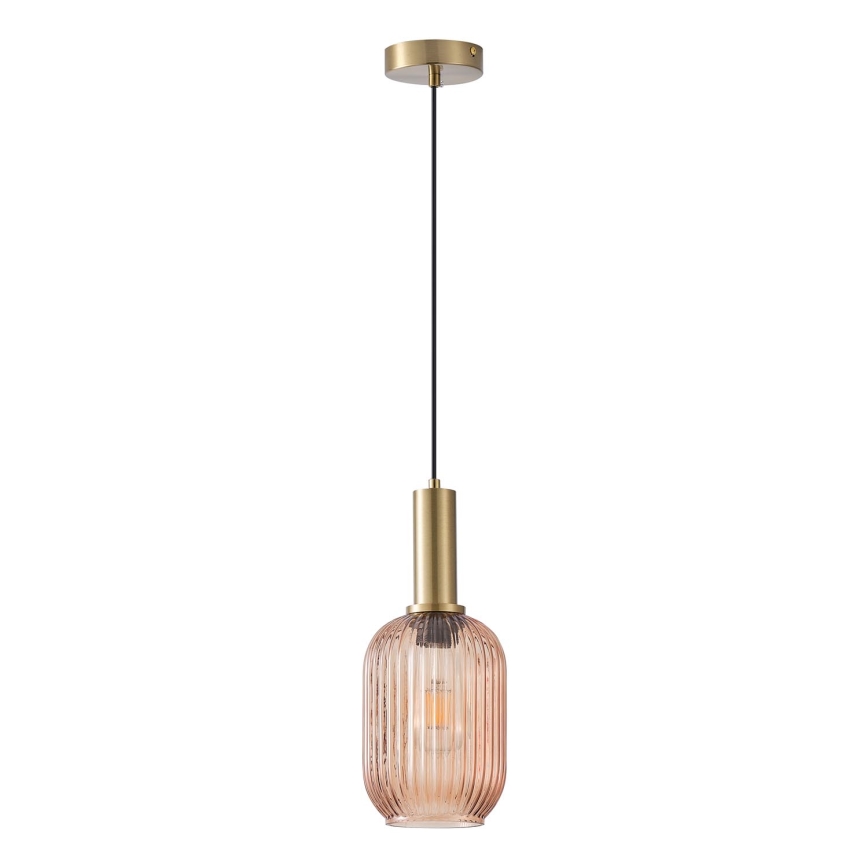 Żyrandol na lince 1xE27/15W/230V brązowy śr. 13 cm