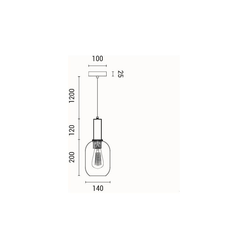 Żyrandol na lince 1xE27/15W/230V brązowy śr. 13 cm