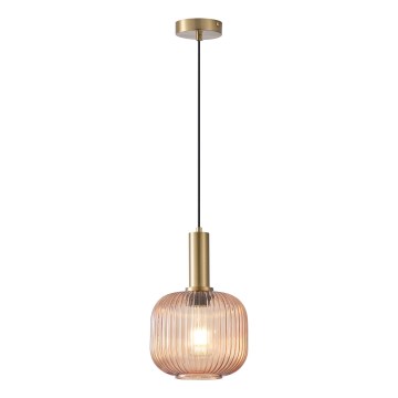 Żyrandol na lince 1xE27/15W/230V brązowy śr. 20 cm
