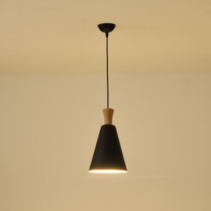 Żyrandol na lince 1xE27/15W/230V czarny śr. 20 cm
