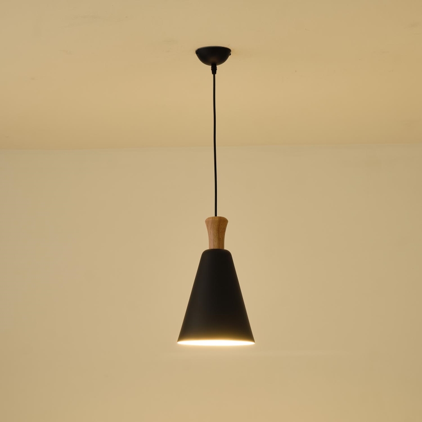 Żyrandol na lince 1xE27/15W/230V czarny śr. 20 cm