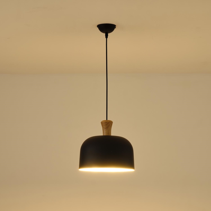 Żyrandol na lince 1xE27/15W/230V czarny śr. 27 cm