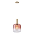 Żyrandol na lince 1xE27/15W/230V czerwony/dym śr. 20 cm