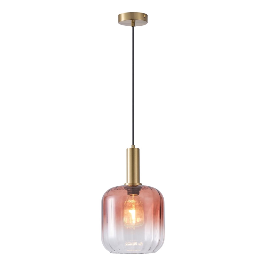 Żyrandol na lince 1xE27/15W/230V czerwony/dym śr. 20 cm