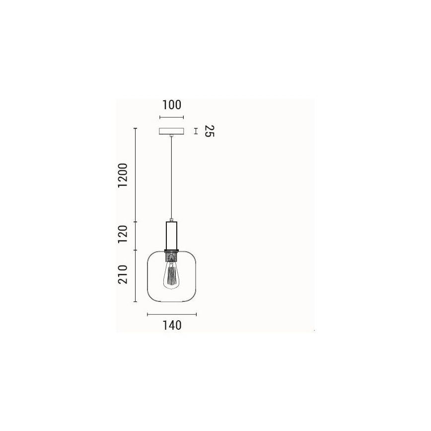 Żyrandol na lince 1xE27/15W/230V czerwony/dym śr. 20 cm