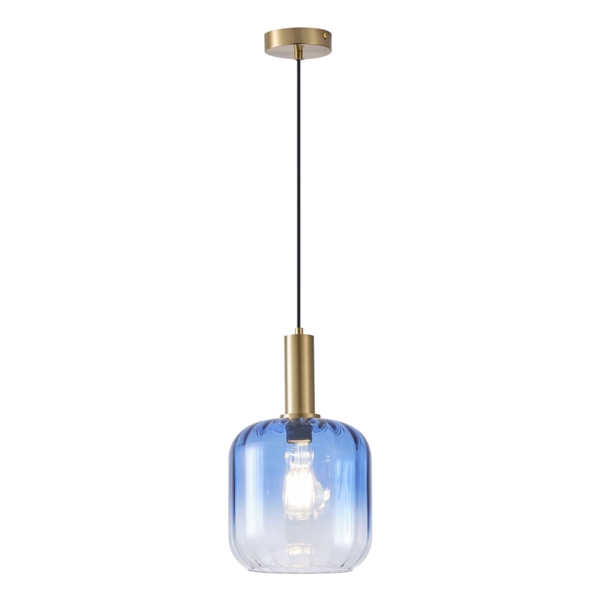 Żyrandol na lince 1xE27/15W/230V niebieski/dym śr. 20 cm
